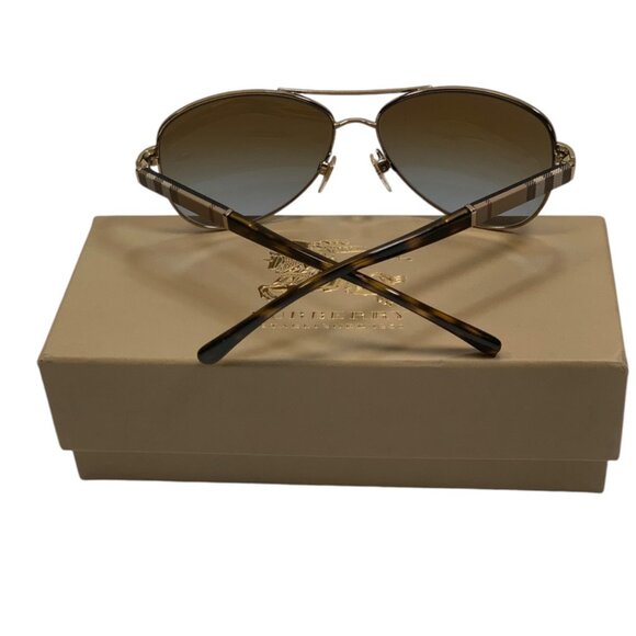 Burberry BE3080 Polarized Pilot Aviator Sunglasses – Unisex-59-14-135- NIB - Picture 11 of 13